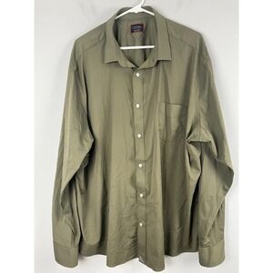 UNTUCKit Gironde Men's‎ 3XL Green Long Sleeve Button-Up Casual Shirt Nylon Blend